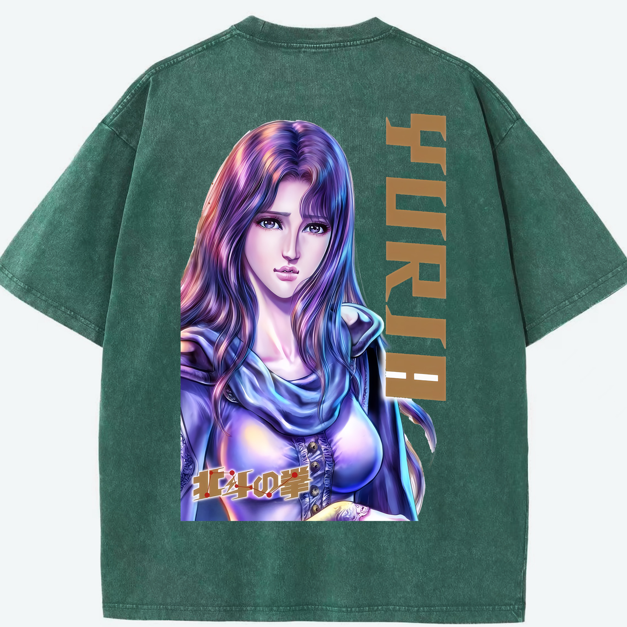 （画像用） 北斗の拳 Fist of the North Star 綿100% ヴィンテージ風 半袖Tシャツ（背面プリント）